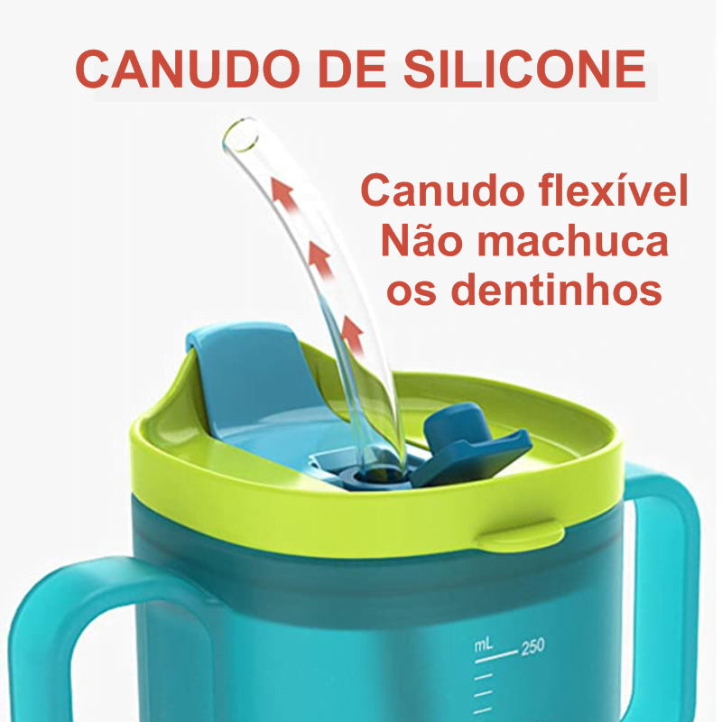 Copo com canudo para introdução de líquidos